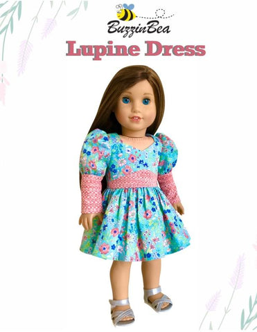 BuzzinBea 18 Inch Modern Lupine Dress 18" Doll Clothes Pattern Pixie Faire