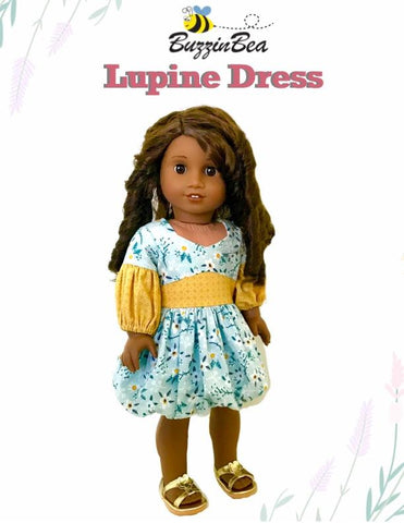 BuzzinBea 18 Inch Modern Lupine Dress 18" Doll Clothes Pattern Pixie Faire