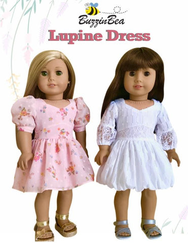 BuzzinBea 18 Inch Modern Lupine Dress 18" Doll Clothes Pattern Pixie Faire