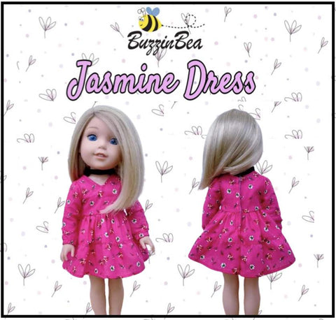 BuzzinBea WellieWishers Jasmine Dress 14.5" Doll Clothes Pattern Pixie Faire