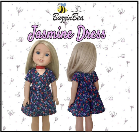 BuzzinBea WellieWishers Jasmine Dress 14.5" Doll Clothes Pattern Pixie Faire