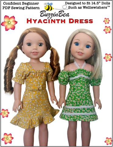 BuzzinBea WellieWishers Hyacinth Dress 14.5" Doll Clothes Pattern Pixie Faire