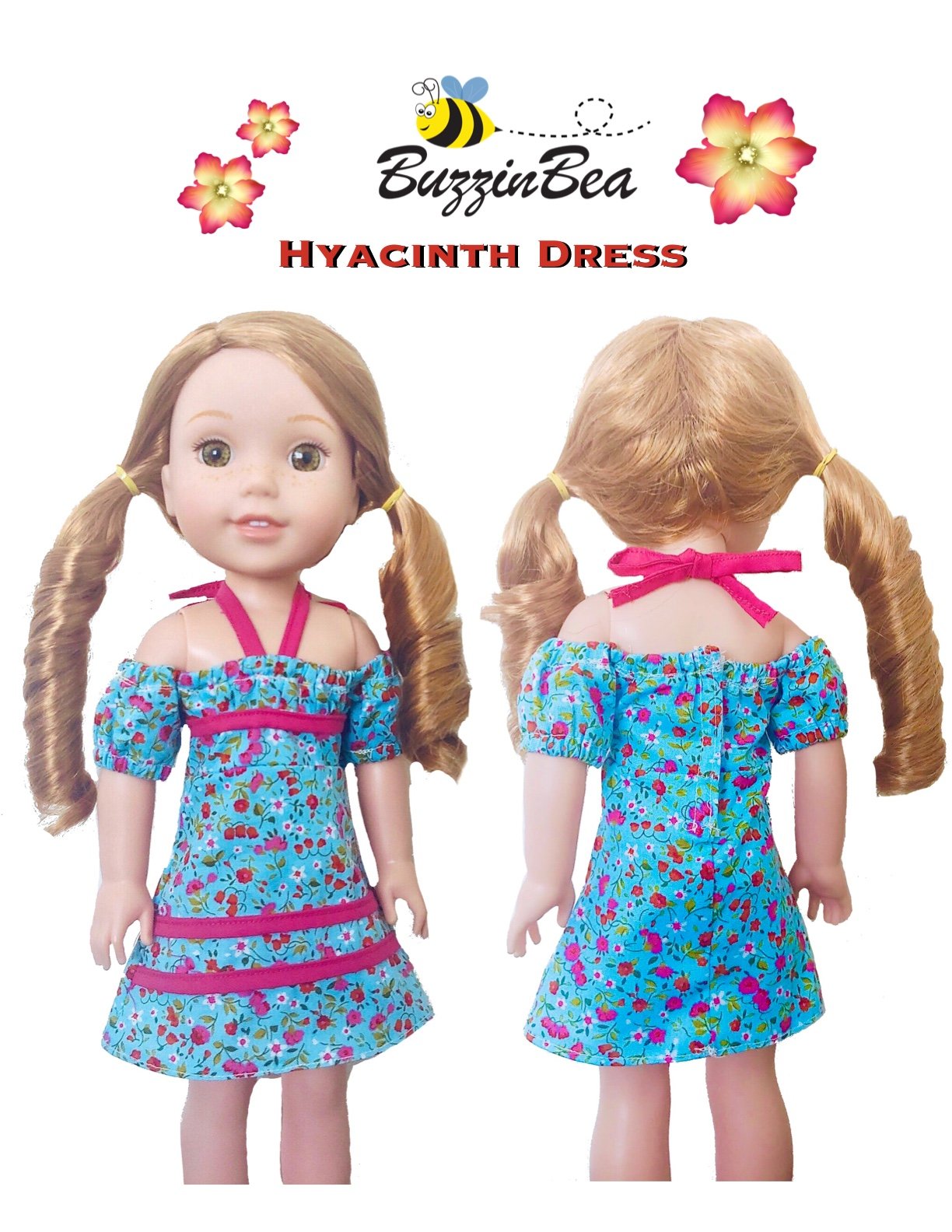 BuzzinBea WellieWishers Hyacinth Dress 14.5" Doll Clothes Pattern Pixie Faire