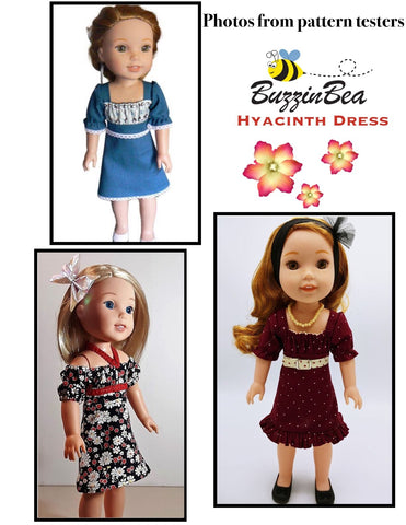 BuzzinBea WellieWishers Hyacinth Dress 14.5" Doll Clothes Pattern Pixie Faire
