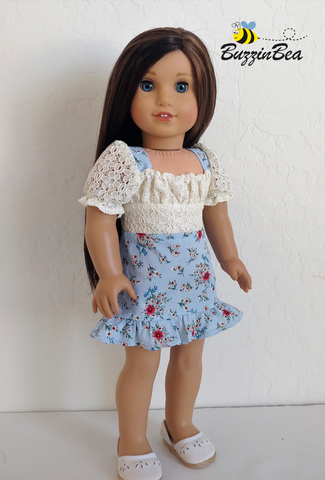 BuzzinBea Hyacinth Dress 18 inch Doll Clothes Pattern