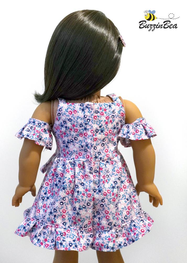 BuzzinBea 18 Inch Modern Chrysanthemum Dress 18" Doll Clothes Pattern Pixie Faire