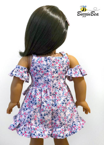 BuzzinBea 18 Inch Modern Chrysanthemum Dress 18" Doll Clothes Pattern Pixie Faire