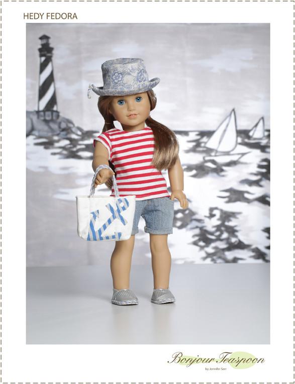 Bonjour Teaspoon 18 Inch Modern Hedy Fedora 18" Doll Accessory Pattern Pixie Faire