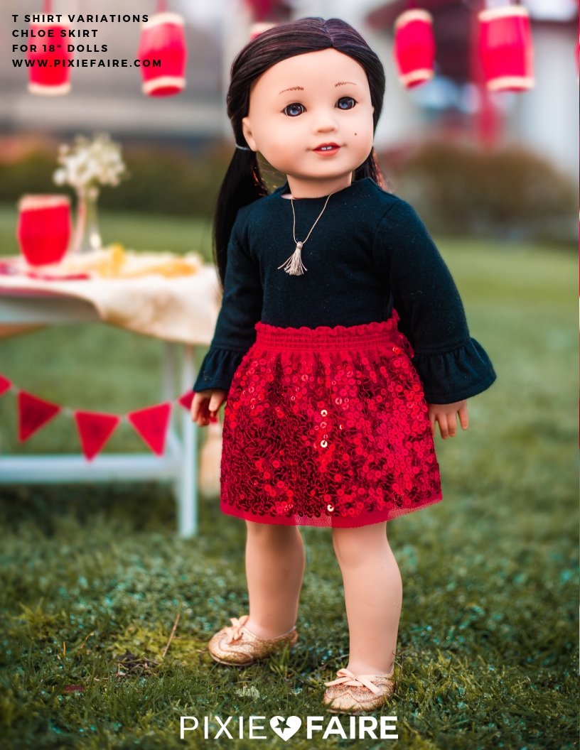 Bonjour Teaspoon 18 Inch Modern Chloe Skirt 18" Doll Clothes Pattern Pixie Faire