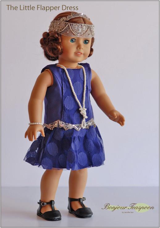 Bonjour Teaspoon 18 Inch Historical The Little Flapper Dress 18" Doll Clothes Pattern Pixie Faire