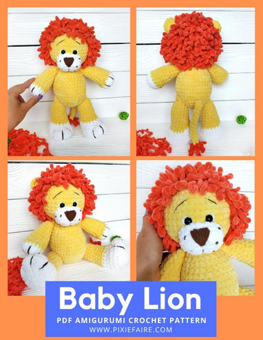 Plushico Amigurumi Baby Lion Amigurumi Crochet Pattern Pixie Faire