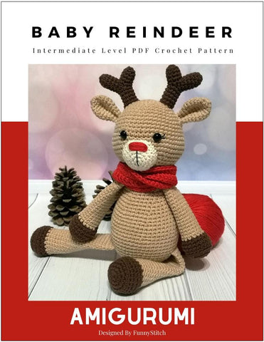 Funny Stitch Amigurumi Baby Reindeer Amigurumi Crochet Pattern Pixie Faire