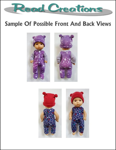 Read Creations 8" Baby Dolls Baby Sister's Sleeper Outfit 8" Baby Doll Clothes Pattern Pixie Faire