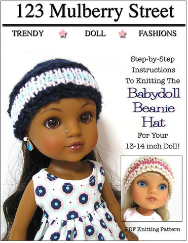123 Mulberry Street H4H/Les Cheries Babydoll Beanie Knitting Pattern for Les Cheries and Hearts for Hearts Girls Dolls Pixie Faire