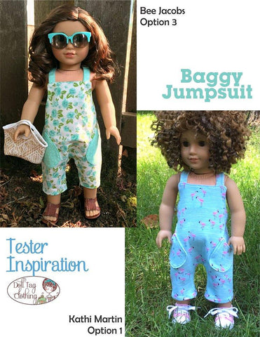 Doll Tag Clothing 18 Inch Modern Baggy Jumpsuit 18" Doll Clothes Pattern Pixie Faire