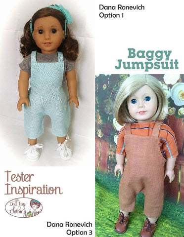 Doll Tag Clothing 18 Inch Modern Baggy Jumpsuit 18" Doll Clothes Pattern Pixie Faire