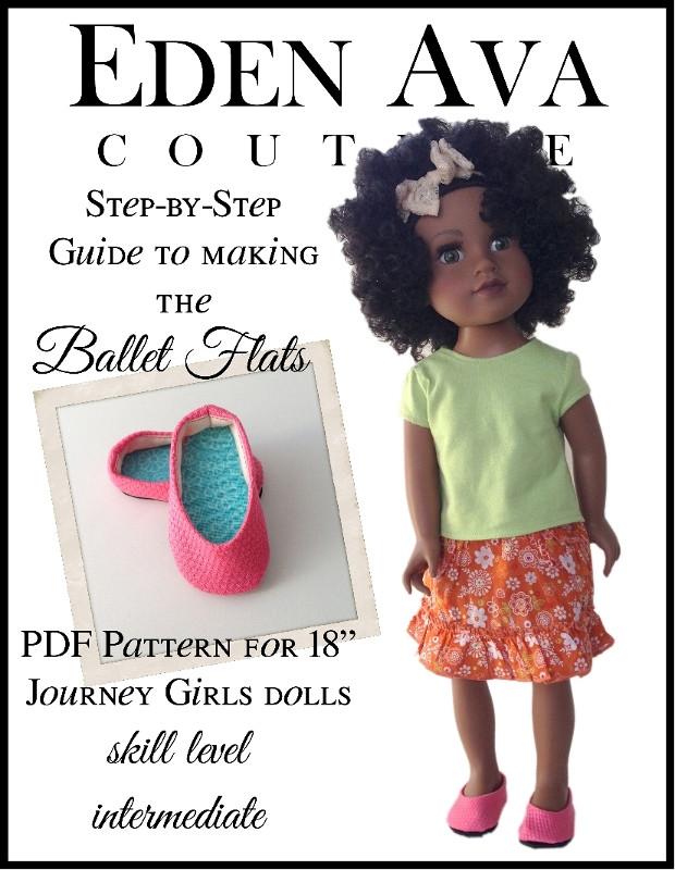Eden Ava Ballet Flats Doll Clothes Pattern for Journey Girls Dolls