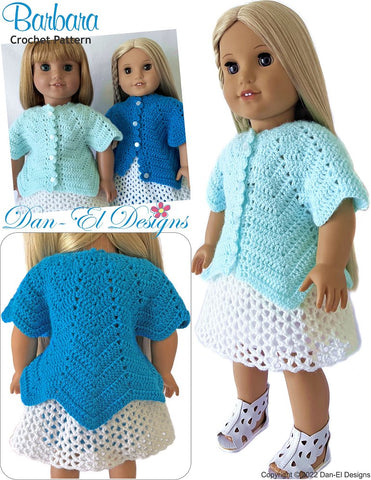 Dan-El Designs Crochet Barbara 18 inch Doll Clothes Crochet Pattern Pixie Faire