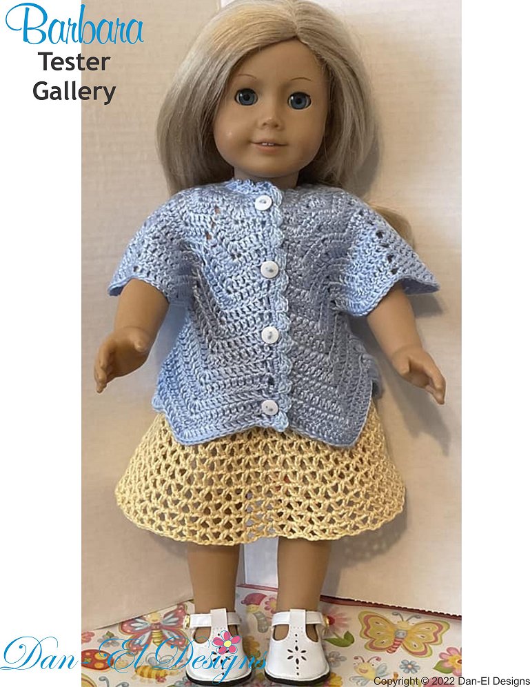 Dan-El Designs Crochet Barbara 18 inch Doll Clothes Crochet Pattern Pixie Faire