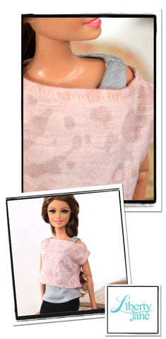 Liberty Jane Barbie Off The Shoulder Tee for 11-1/2” Fashion Dolls Pixie Faire