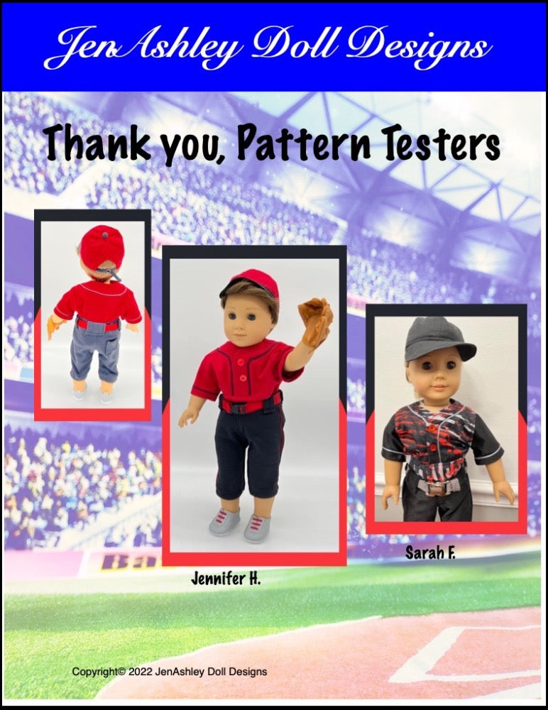 Jen Ashley Doll Designs 18 Inch Modern Pop Fly! Baseball/Softball Uniform 18" Doll Clothes Pixie Faire