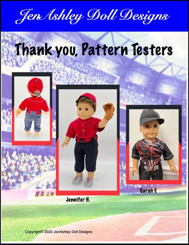 Jen Ashley Doll Designs 18 Inch Modern Pop Fly! Baseball/Softball Uniform 18" Doll Clothes Pixie Faire