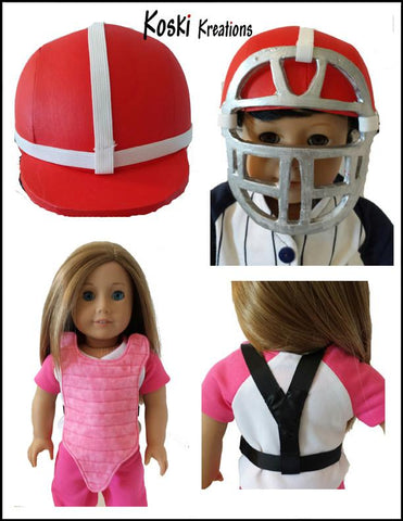 Koski Kreations 18 Inch Modern Baseball Equipment 18" Doll Accessory Pattern Pixie Faire