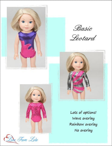 Love From Lola WellieWishers Basic Leotard 14.5" Doll Clothes Pattern Pixie Faire