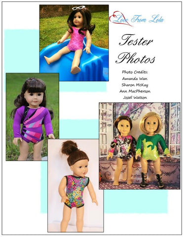 Love From Lola 18 Inch Modern Basic Leotard 18" Doll Clothes Pattern Pixie Faire