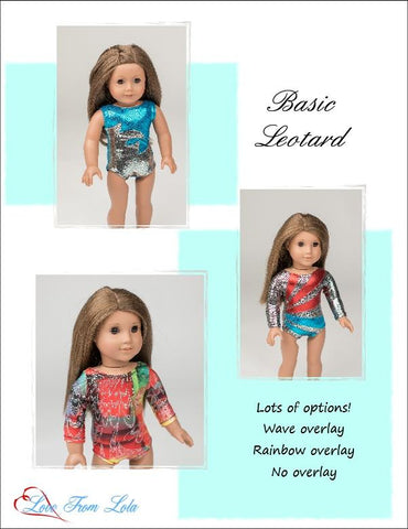 Love From Lola 18 Inch Modern Basic Leotard 18" Doll Clothes Pattern Pixie Faire