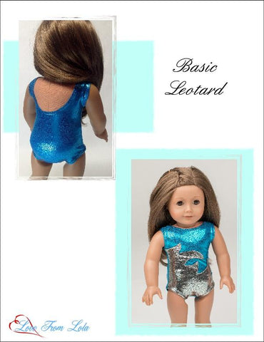 Love From Lola 18 Inch Modern Basic Leotard 18" Doll Clothes Pattern Pixie Faire