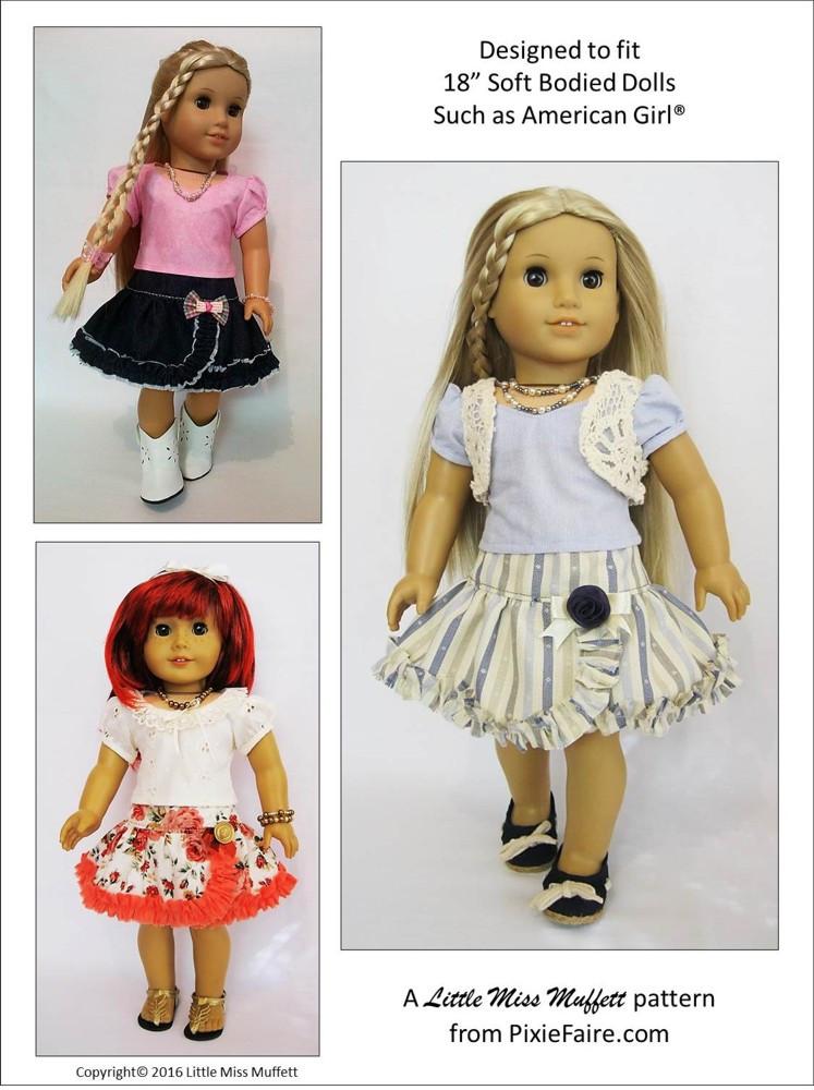 Little Miss Muffett 18 Inch Modern Basking in Ruffles 18" Doll Clothes Pixie Faire