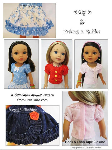 Little Miss Muffett WellieWishers Basking In Ruffles Bundle 14-14.5" Doll Clothes Pattern Pixie Faire