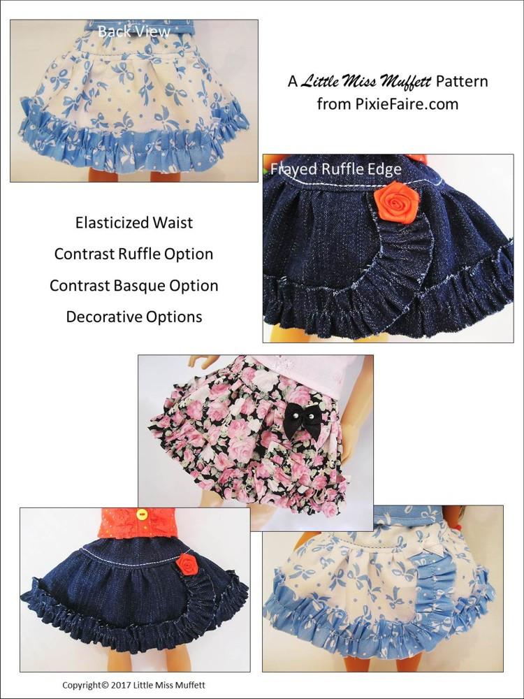 Little Miss Muffett WellieWishers Basking In Ruffles 14-14.5" Doll Clothes Pattern Pixie Faire