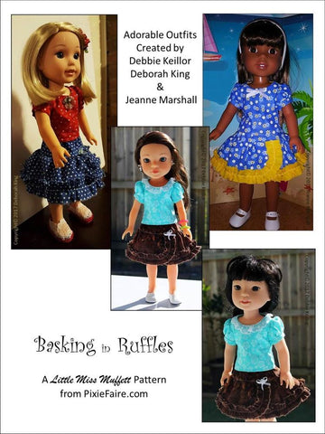 Little Miss Muffett WellieWishers Basking In Ruffles 14-14.5" Doll Clothes Pattern Pixie Faire
