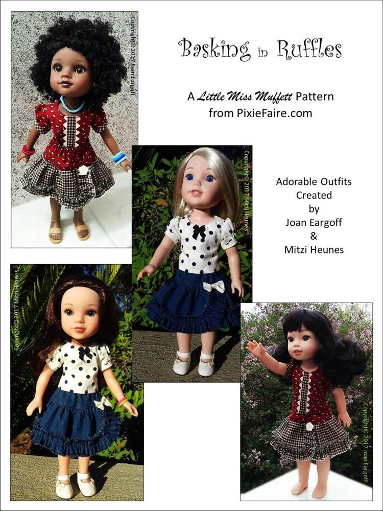 Little Miss Muffett WellieWishers Basking In Ruffles 14-14.5" Doll Clothes Pattern Pixie Faire