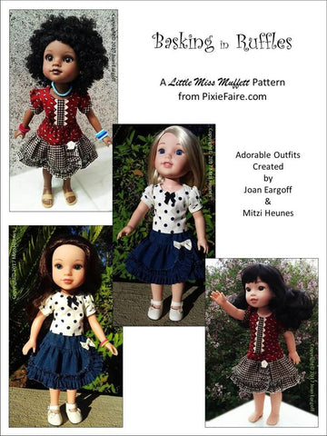 Little Miss Muffett WellieWishers Basking In Ruffles 14-14.5" Doll Clothes Pattern Pixie Faire
