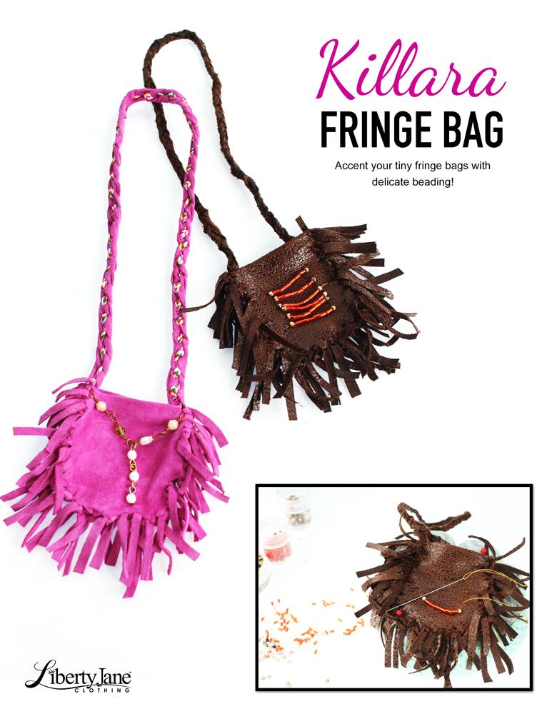 Liberty Jane 18 Inch Modern Killara Fringe Bag 18" Doll Accessory Pattern Pixie Faire