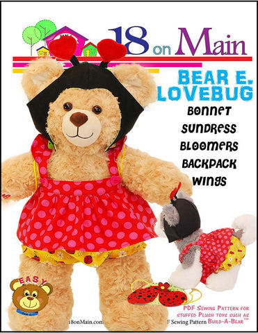 18 On Main Build-A-Bear Bear E. Lovebug Pattern for Build-A-Bear Dolls Pixie Faire