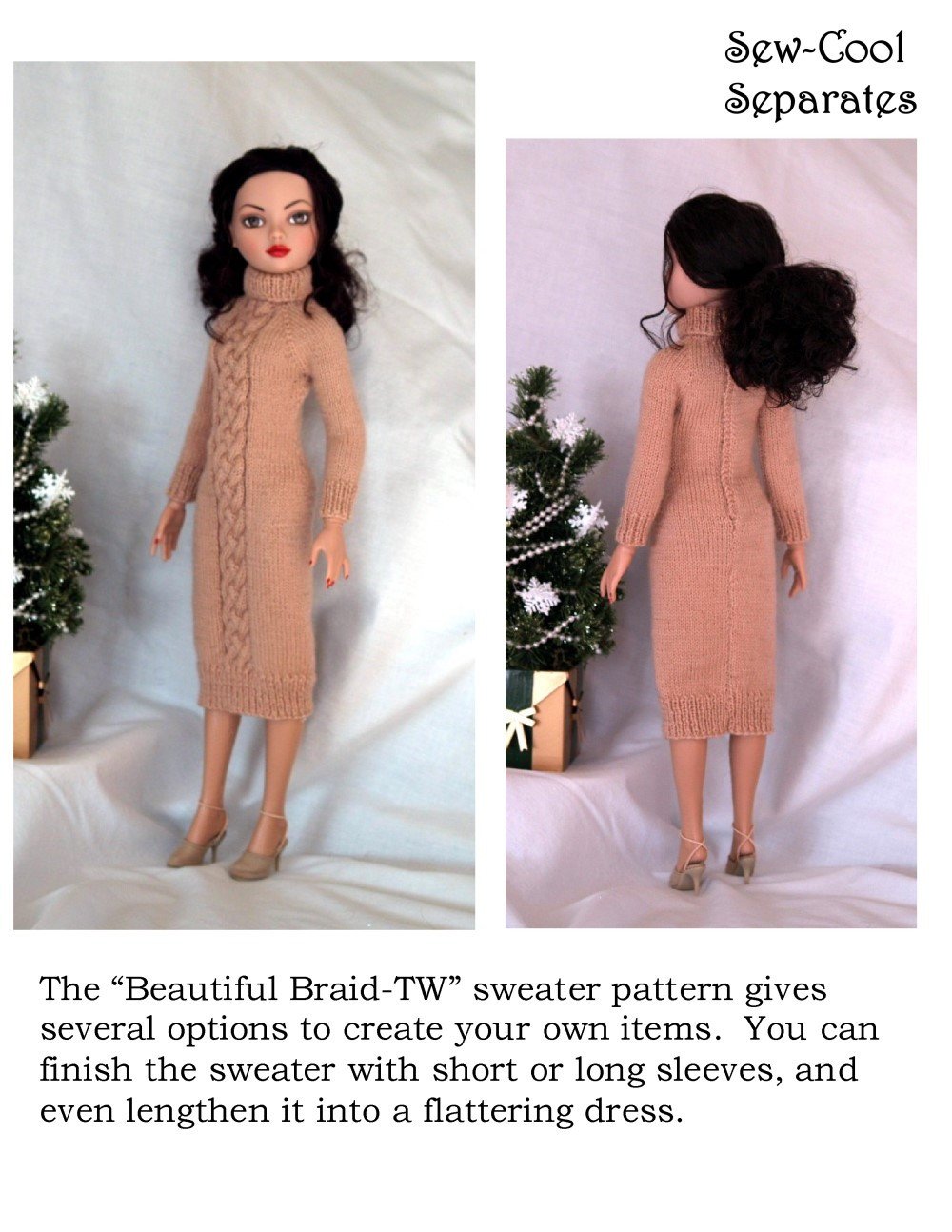 Sew Cool Separates Ellowyne Beautiful Braids Knitting Pattern for Ellowyne and Tyler Wentworth Dolls Pixie Faire