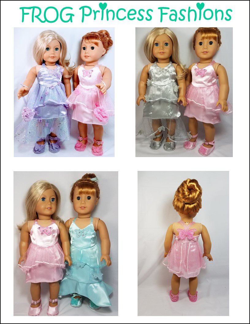 Frog Princess Fashions 18 Inch Modern Beautiful Butterfly Gown 18" Doll Clothes Pattern Pixie Faire