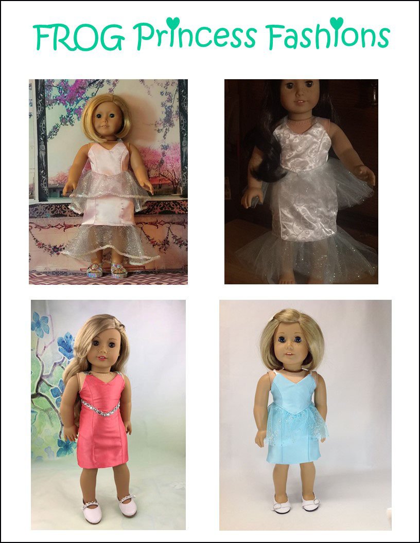 Frog Princess Fashions 18 Inch Modern Beautiful Butterfly Gown 18" Doll Clothes Pattern Pixie Faire