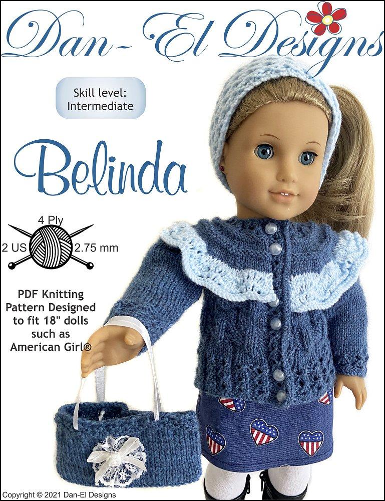 Dan-El Designs Knitting Belinda 18" Doll Clothes Knitting Pattern Pixie Faire