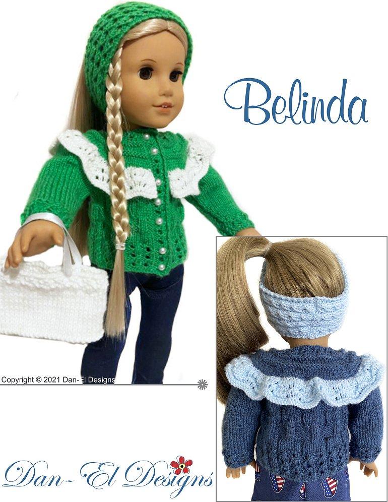 Dan-El Designs Knitting Belinda 18" Doll Clothes Knitting Pattern Pixie Faire