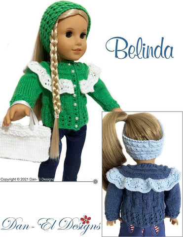 Dan-El Designs Knitting Belinda 18" Doll Clothes Knitting Pattern Pixie Faire