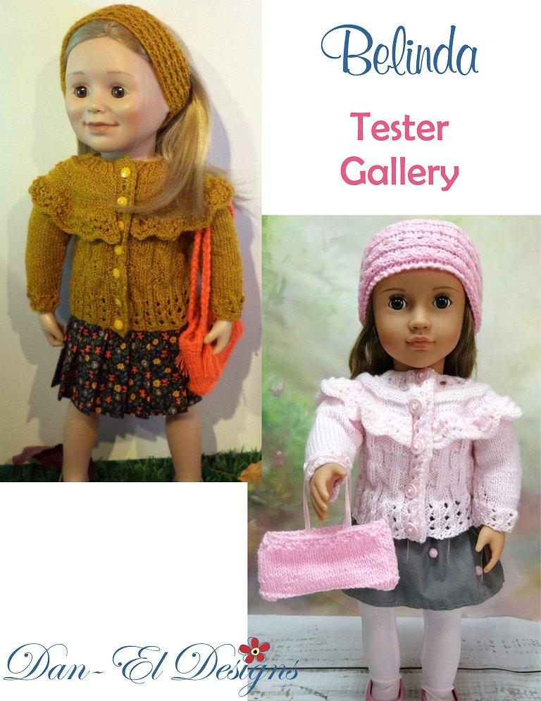 Dan-El Designs Knitting Belinda 18" Doll Clothes Knitting Pattern Pixie Faire