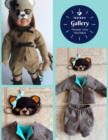 My Sunshine Dolls 18 Inch Modern Bella Bear Dress-Up 18" Doll Clothes Pattern Pixie Faire