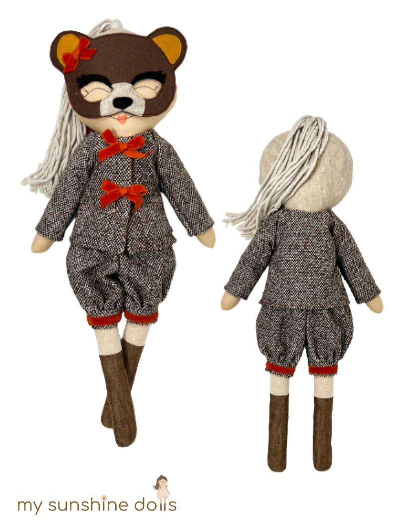 My Sunshine Dolls Cloth Doll Bella Bear Dress Up Doll 23" Cloth Doll Pattern Bundle Options Pixie Faire