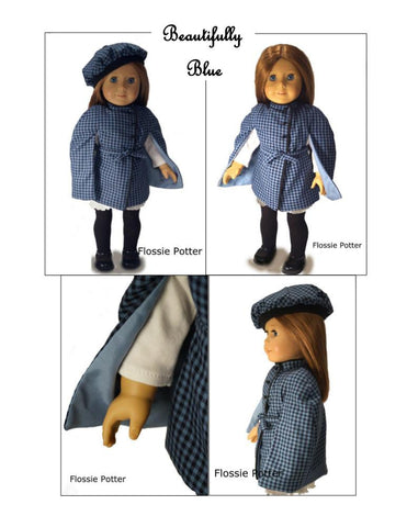Flossie Potter 18 Inch Modern Belted Cape 18" Doll Clothes Pattern Pixie Faire