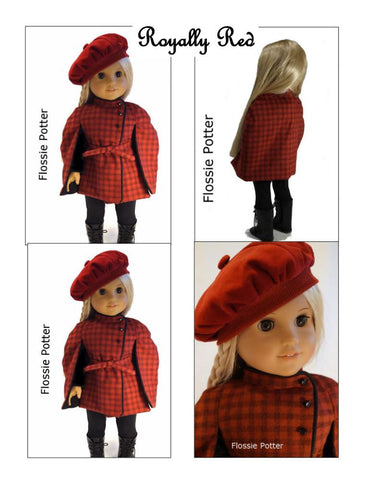 Flossie Potter 18 Inch Modern Belted Cape 18" Doll Clothes Pattern Pixie Faire